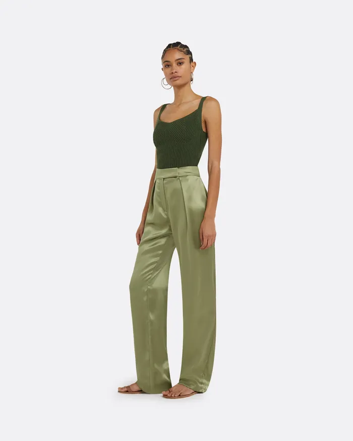 Women Safiyaa Amal Olive Crochet Top Olive Tops