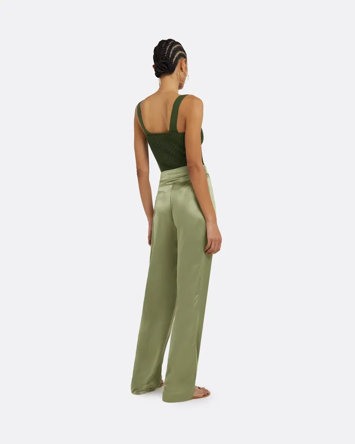 Women Safiyaa Amal Olive Crochet Top Olive Tops