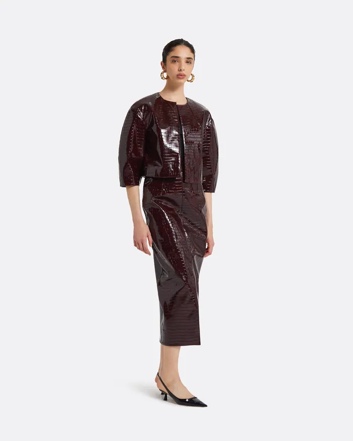 Women Safiyaa Garip Burgundy Jacket Burgundy Jackets and Coats