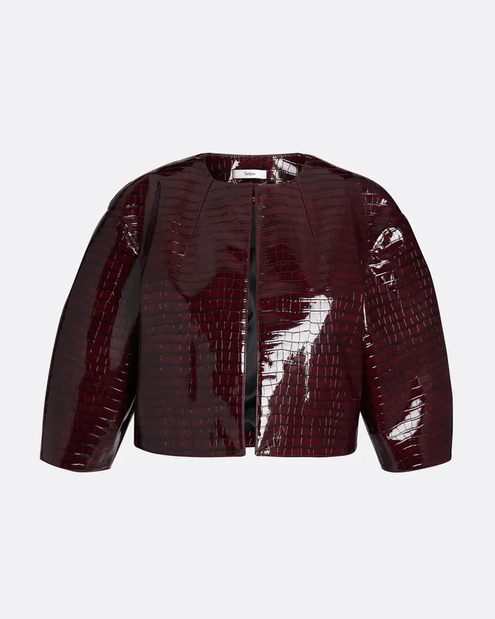 Women Safiyaa Garip Burgundy Jacket Burgundy Jackets and Coats