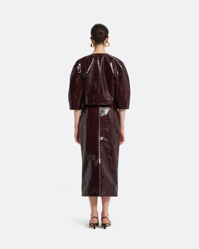 Women Safiyaa Garip Burgundy Jacket Burgundy Jackets and Coats