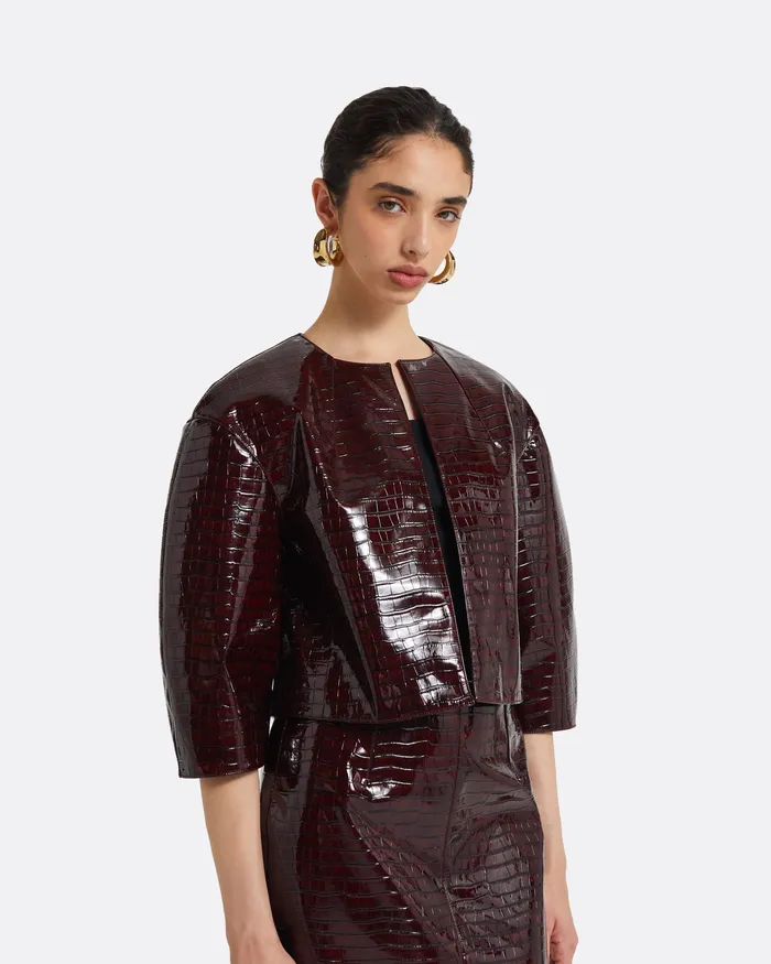 Women Safiyaa Garip Burgundy Jacket Burgundy Jackets and Coats
