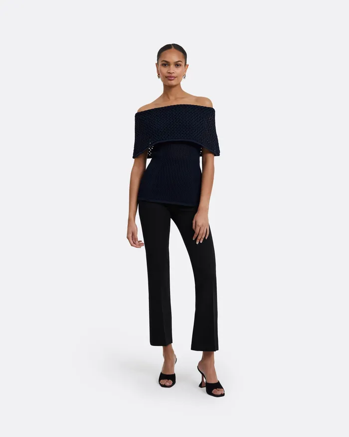 Women Safiyaa Kora Navy Knit Top Navy Knitwear