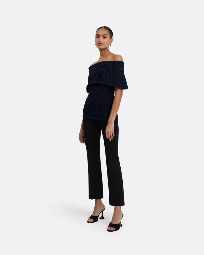 Women Safiyaa Kora Navy Knit Top Navy Knitwear