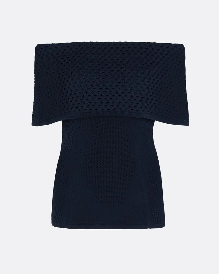Women Safiyaa Kora Navy Knit Top Navy Knitwear