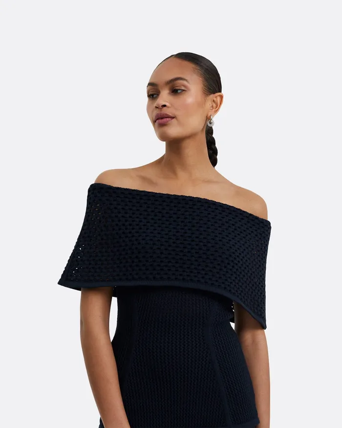 Women Safiyaa Kora Navy Knit Top Navy Knitwear