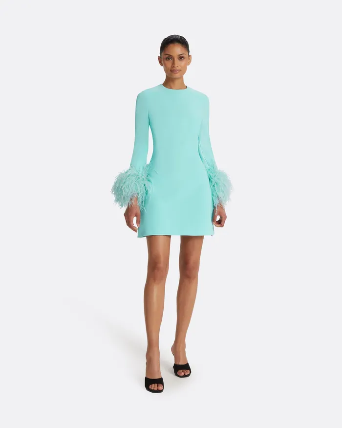 Women Safiyaa Rena Positano FeatherTrimmed Short Dress Positano Icons