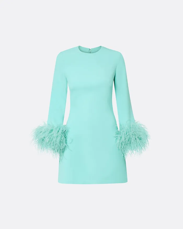 Women Safiyaa Rena Positano FeatherTrimmed Short Dress Positano Icons