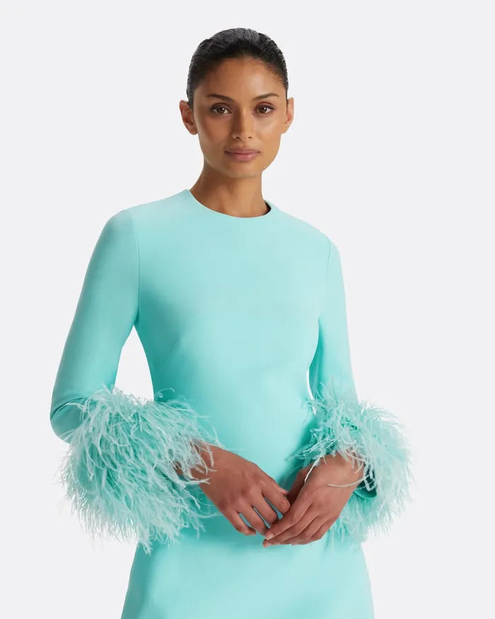 Women Safiyaa Rena Positano FeatherTrimmed Short Dress Positano Icons