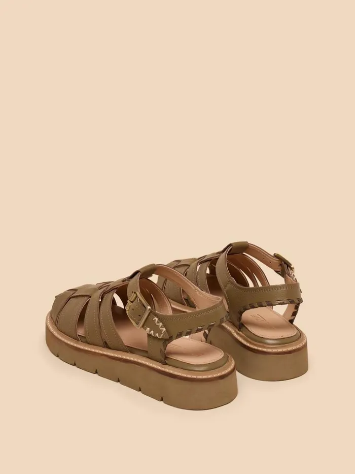 Women SANDALS White Stuff Chunky Fisherman Sandal Khaki Green Women SANDALS White Stuff Chunky Fisherman Sandal Khaki Green