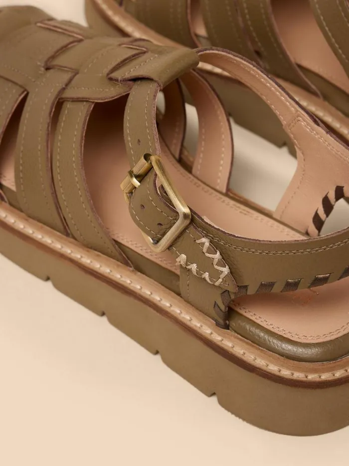 Women SANDALS White Stuff Chunky Fisherman Sandal Khaki Green Women SANDALS White Stuff Chunky Fisherman Sandal Khaki Green