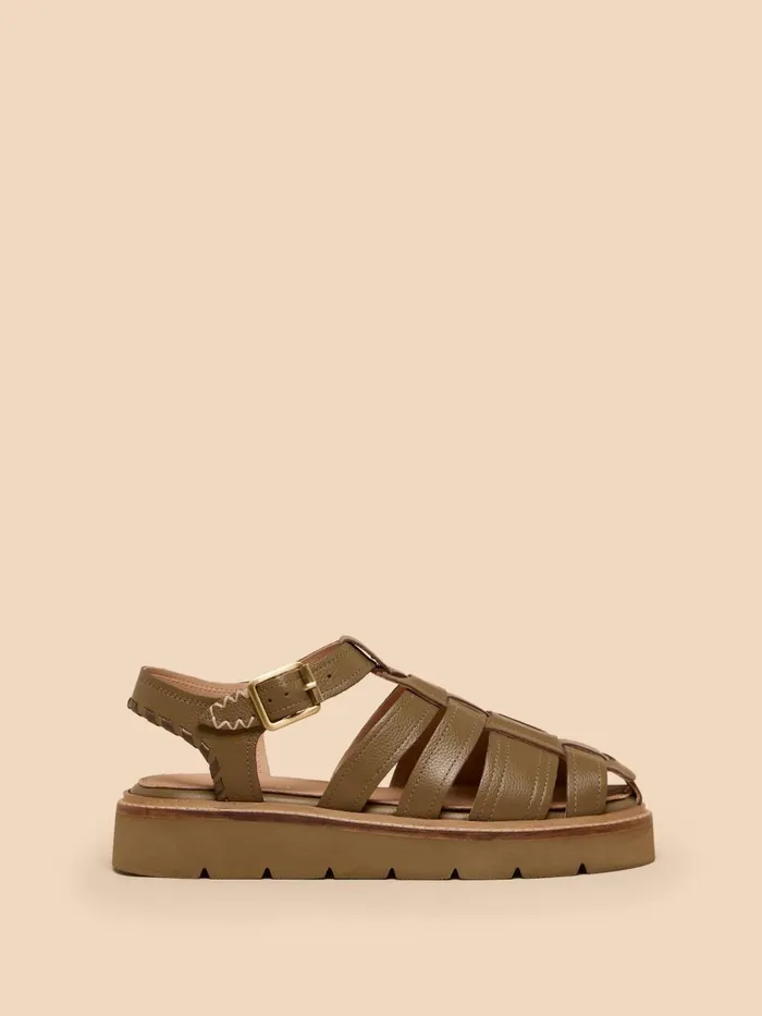 Women SANDALS White Stuff Chunky Fisherman Sandal Khaki Green Women SANDALS White Stuff Chunky Fisherman Sandal Khaki Green