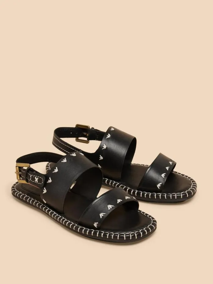 Women SANDALS White Stuff Sweetpea Leather Sandal Pure Black