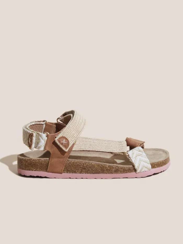 Women SANDALS White Stuff Trek Footbed Sandal Natural Multi