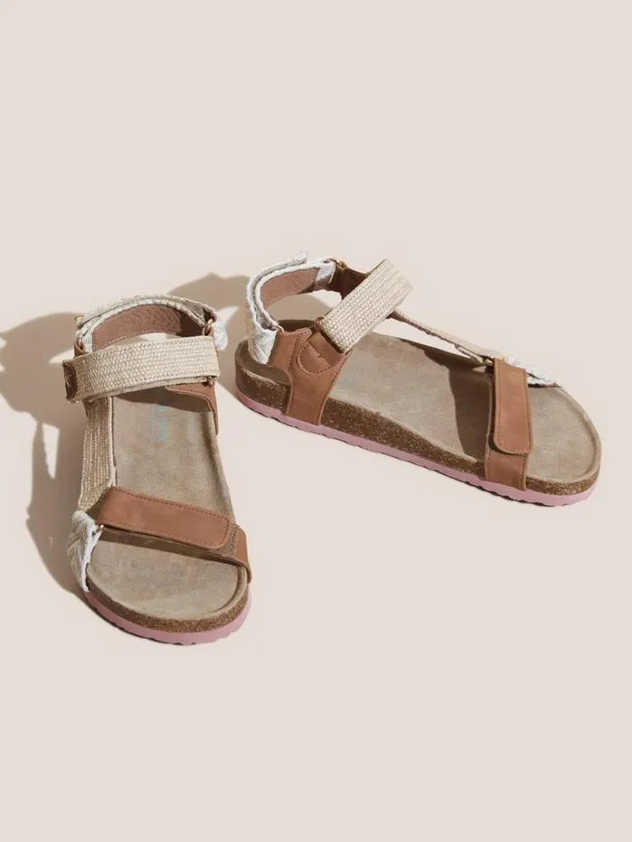Women SANDALS White Stuff Trek Footbed Sandal Natural Multi Women SANDALS White Stuff Trek Footbed Sandal Natural Multi