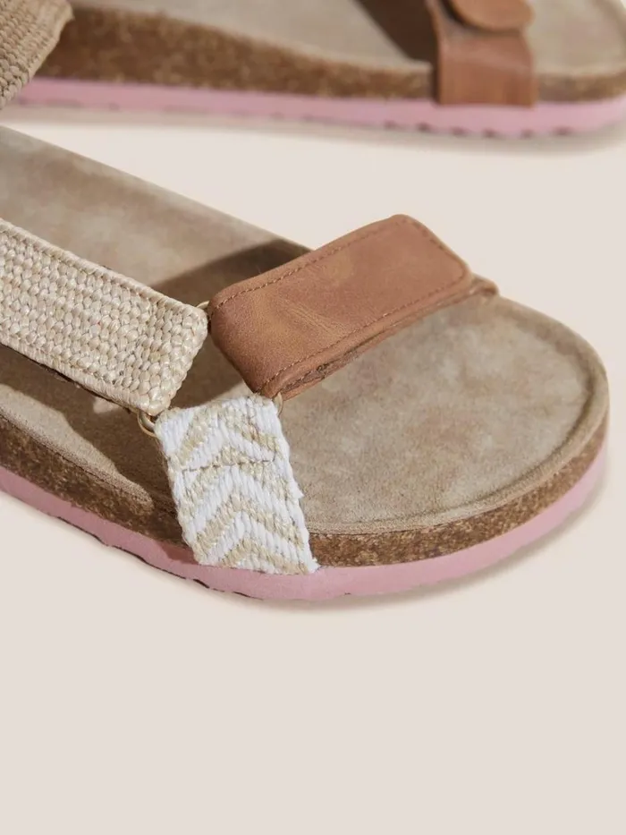 Women SANDALS White Stuff Trek Footbed Sandal Natural Multi Women SANDALS White Stuff Trek Footbed Sandal Natural Multi