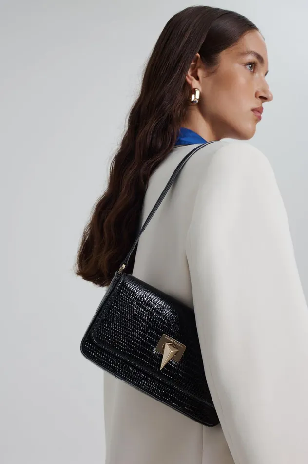 Women Scanlan Theodore Bags EMBOSSED SLIM BAG Black