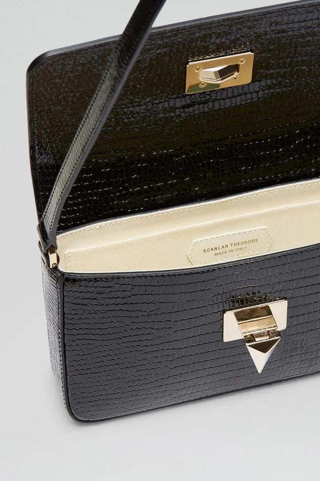 Women Scanlan Theodore Bags EMBOSSED SLIM BAG Black Women Scanlan Theodore Bags EMBOSSED SLIM BAG Black