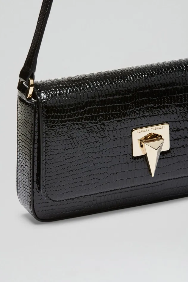 Women Scanlan Theodore Bags EMBOSSED SLIM BAG Black Women Scanlan Theodore Bags EMBOSSED SLIM BAG Black