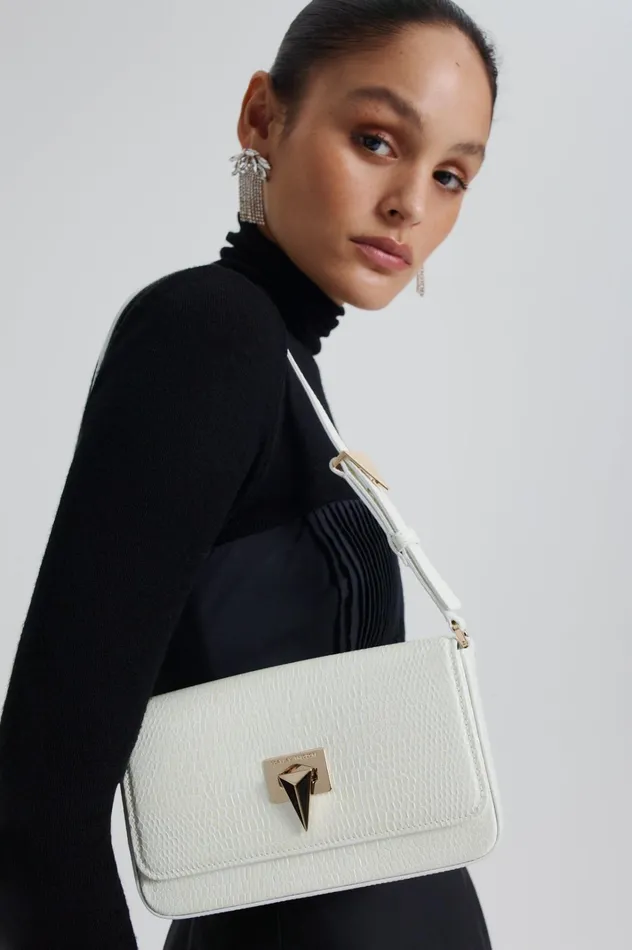 Women Scanlan Theodore Bags EMBOSSED SLIM BAG White
