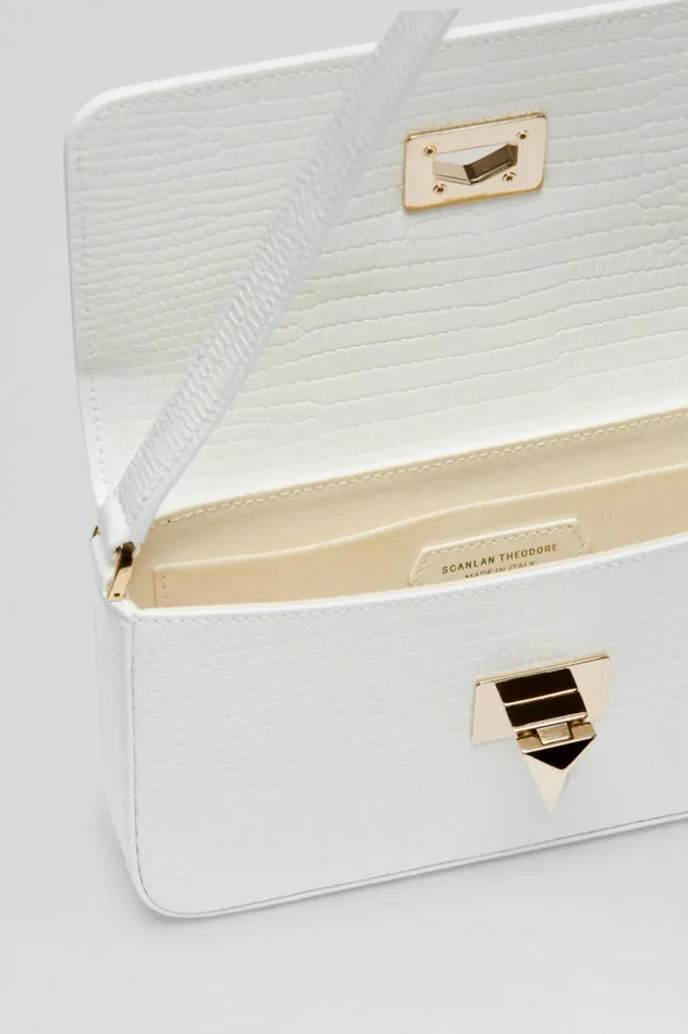 Women Scanlan Theodore Bags EMBOSSED SLIM BAG White