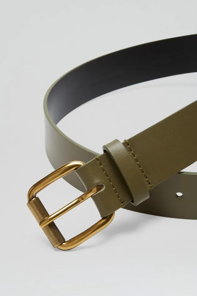 Women Scanlan Theodore Belts ROLLER BUCKLE BELT 3 Army