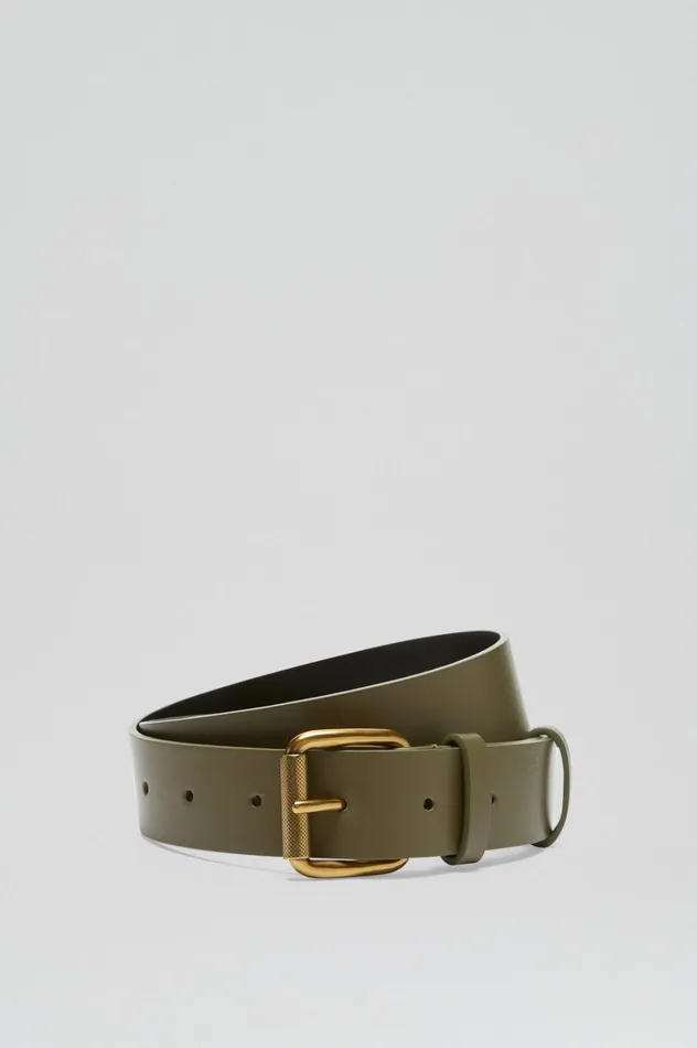 Women Scanlan Theodore Belts ROLLER BUCKLE BELT 3 Army Women Scanlan Theodore Belts ROLLER BUCKLE BELT 3 Army