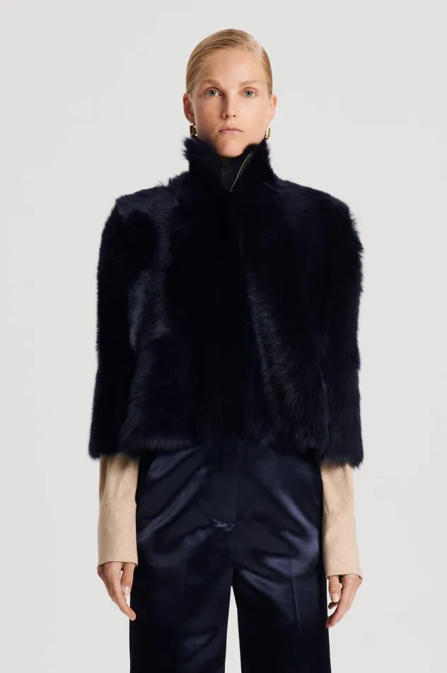 Women Scanlan Theodore Capes TOSCANA CAPE Navy Women Scanlan Theodore Capes TOSCANA CAPE Navy