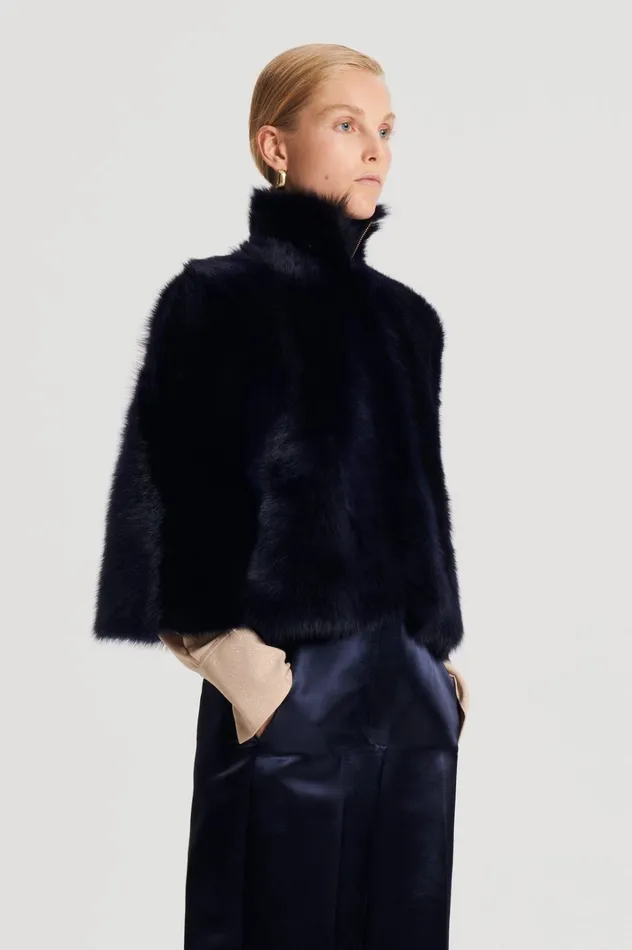 Women Scanlan Theodore Capes TOSCANA CAPE Navy Women Scanlan Theodore Capes TOSCANA CAPE Navy