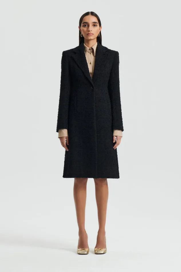 Women Scanlan Theodore Coats BOUCLE COAT Black Women Scanlan Theodore Coats BOUCLE COAT Black