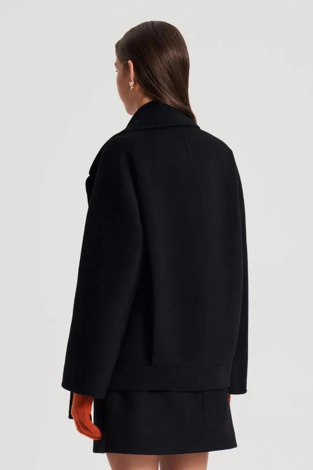 Women Scanlan Theodore Coats COCOON SLEEVE COAT Black Women Scanlan Theodore Coats COCOON SLEEVE COAT Black