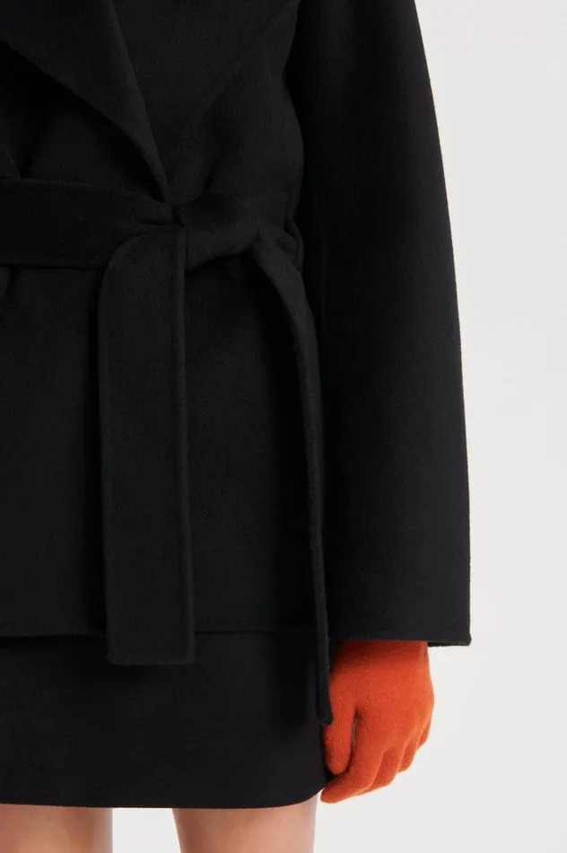 Women Scanlan Theodore Coats COCOON SLEEVE COAT Black Women Scanlan Theodore Coats COCOON SLEEVE COAT Black