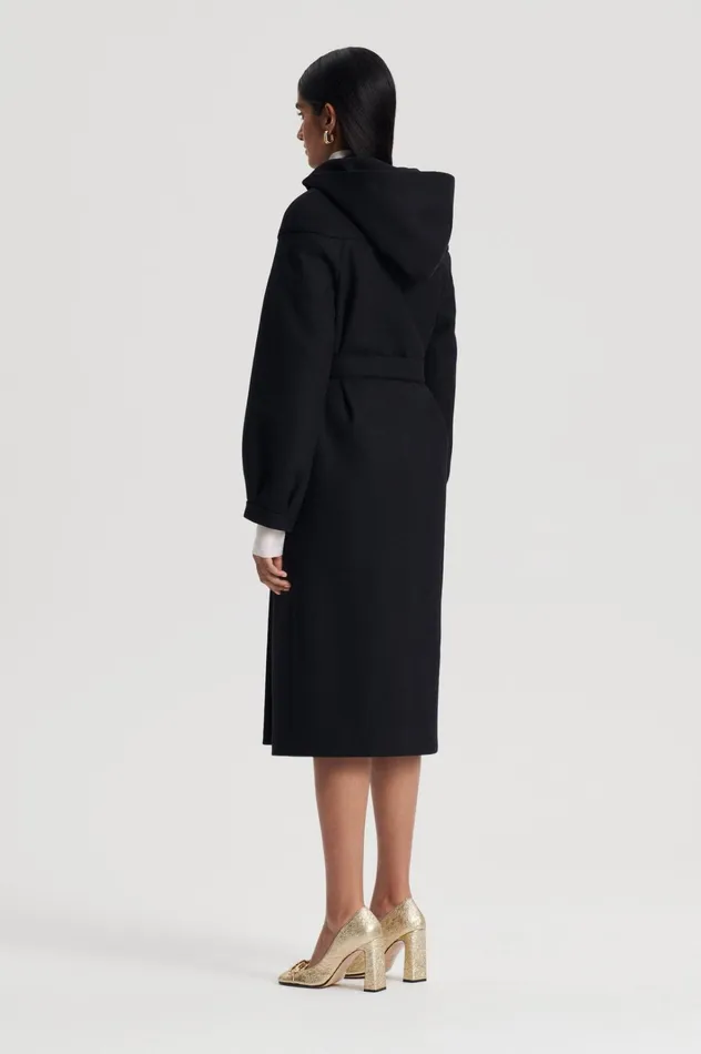 Women Scanlan Theodore Coats HOODED DUFFLE Black Women Scanlan Theodore Coats HOODED DUFFLE Black