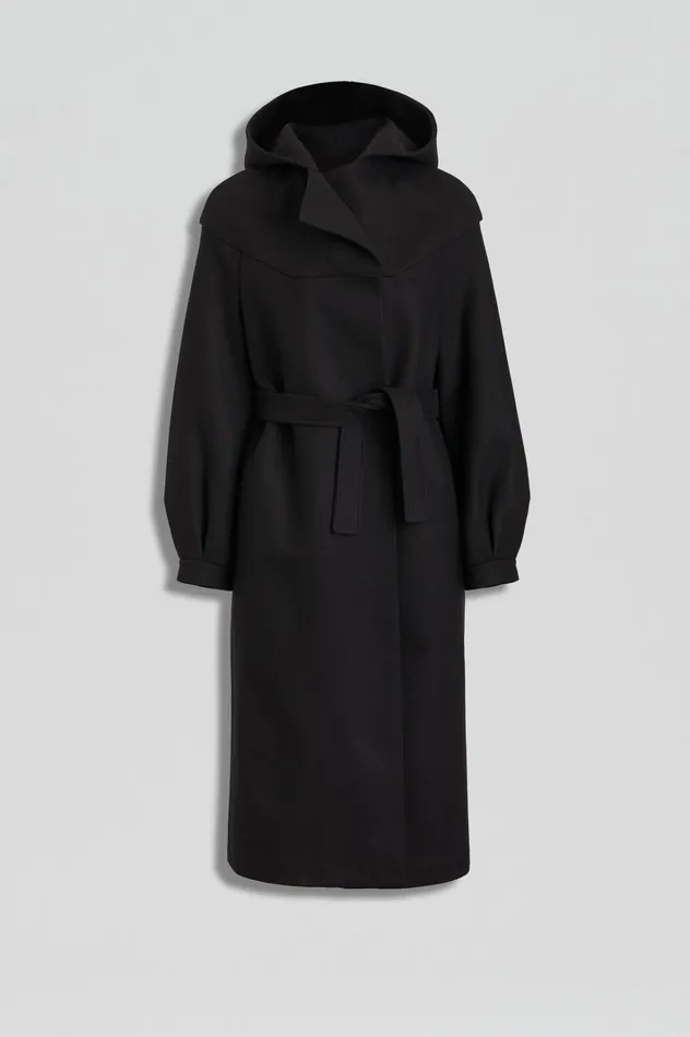 Women Scanlan Theodore Coats HOODED DUFFLE Black Women Scanlan Theodore Coats HOODED DUFFLE Black