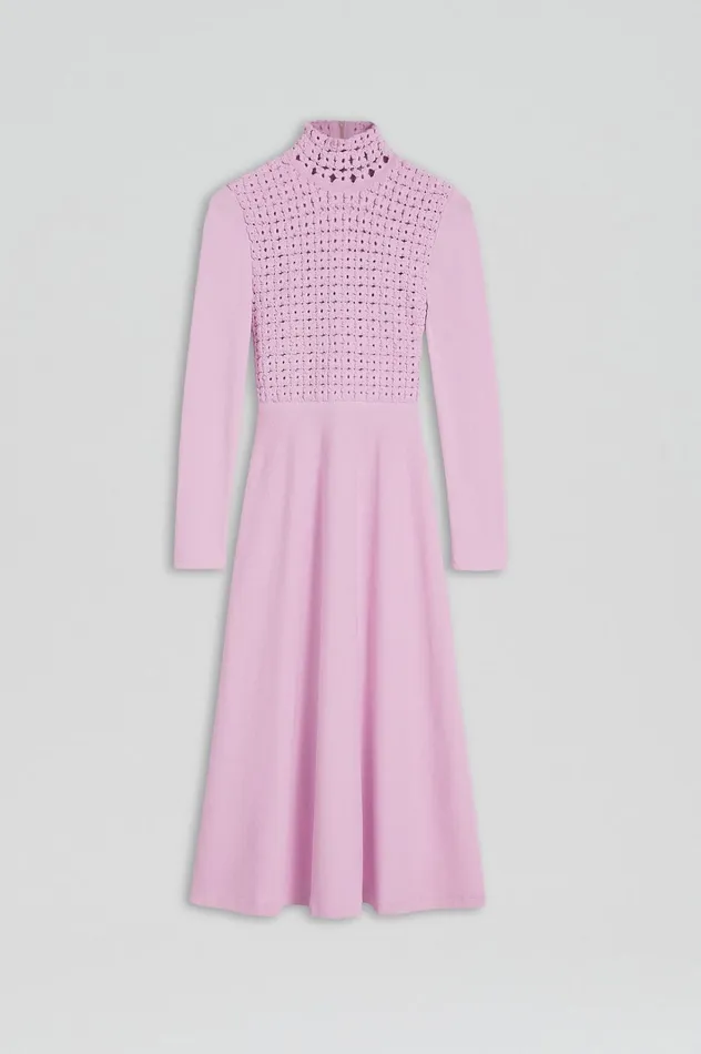 Women Scanlan Theodore Dresses CREPE KNIT DAISY DRESS Mauve Women Scanlan Theodore Dresses CREPE KNIT DAISY DRESS Mauve