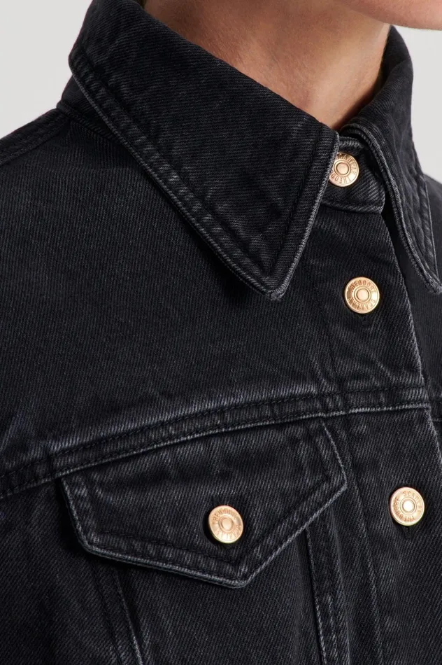Women Scanlan Theodore Dresses DENIM MINI DRESS Washed Black G Women Scanlan Theodore Dresses DENIM MINI DRESS Washed Black G