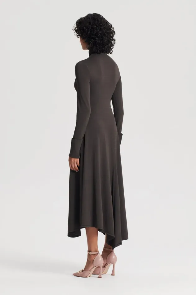 Women Scanlan Theodore Dresses DRAPE HEM DRESS Jungle Women Scanlan Theodore Dresses DRAPE HEM DRESS Jungle