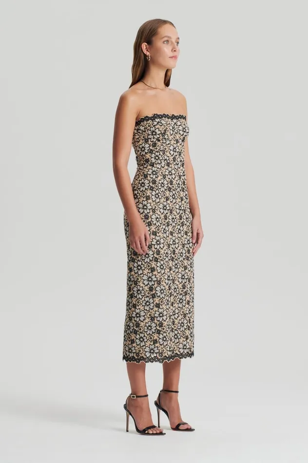 Women Scanlan Theodore Dresses EMBROIDERED FLORAL DRESS Blackcream Women Scanlan Theodore Dresses EMBROIDERED FLORAL DRESS Blackcream