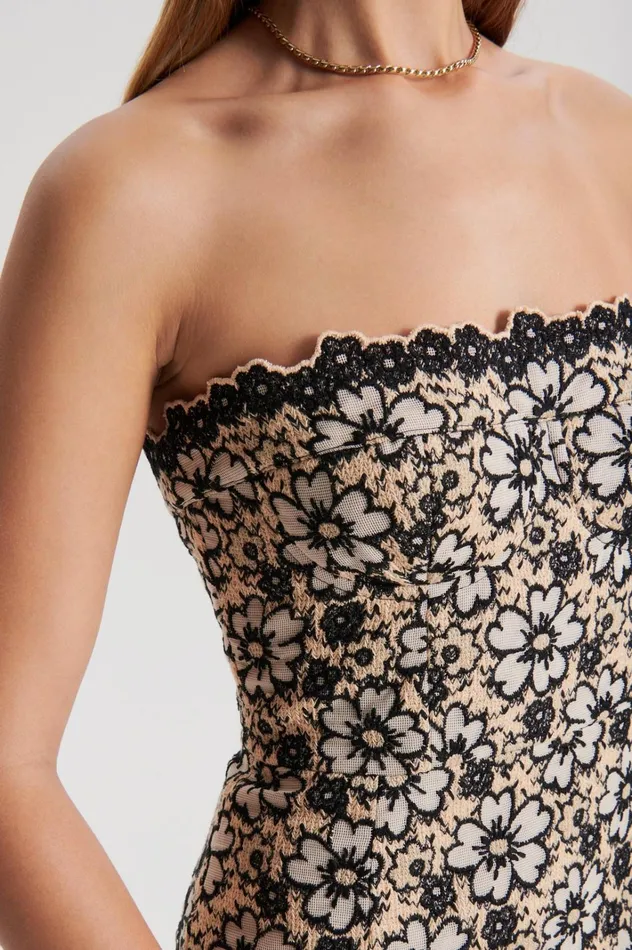 Women Scanlan Theodore Dresses EMBROIDERED FLORAL DRESS Blackcream Women Scanlan Theodore Dresses EMBROIDERED FLORAL DRESS Blackcream
