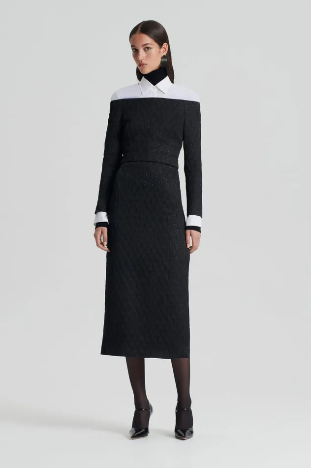 Women Scanlan Theodore Dresses FRENCH BROCADE DRESS Black