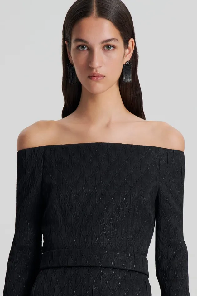 Women Scanlan Theodore Dresses FRENCH BROCADE DRESS Black Women Scanlan Theodore Dresses FRENCH BROCADE DRESS Black