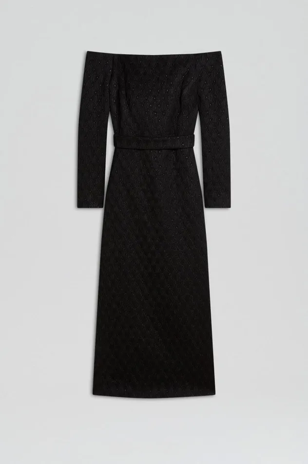 Women Scanlan Theodore Dresses FRENCH BROCADE DRESS Black Women Scanlan Theodore Dresses FRENCH BROCADE DRESS Black