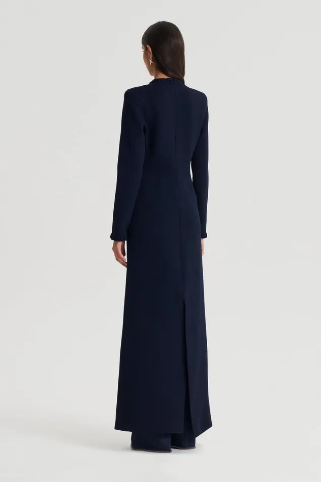 Women Scanlan Theodore Jackets CREPE KNIT DAISY COAT Navy Women Scanlan Theodore Jackets CREPE KNIT DAISY COAT Navy