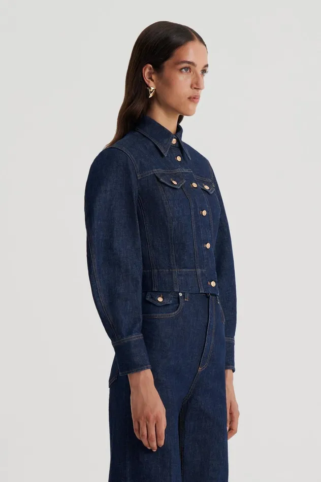 Women Scanlan Theodore Jackets DENIM JACKET Indigob Women Scanlan Theodore Jackets DENIM JACKET Indigob