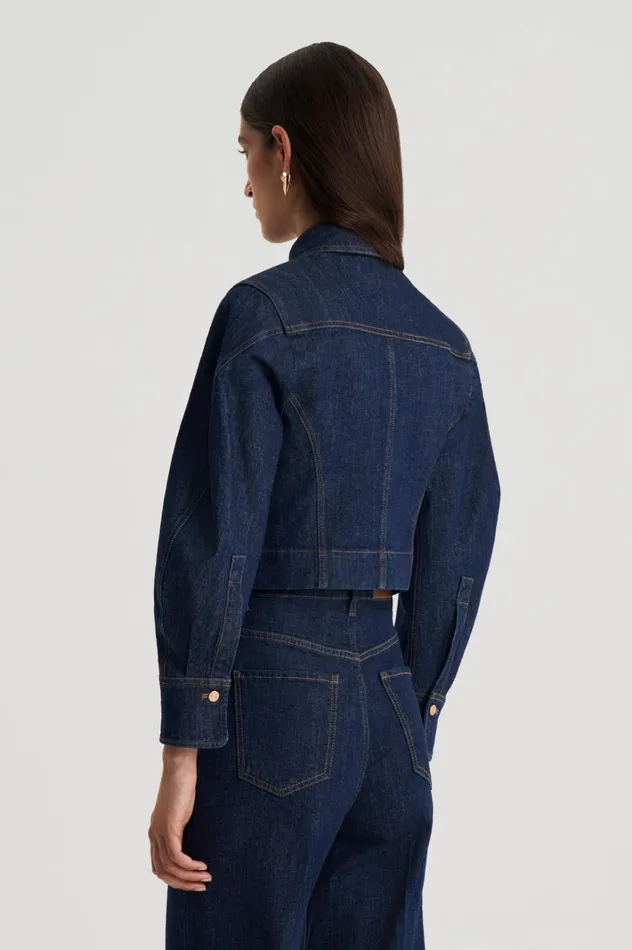 Women Scanlan Theodore Jackets DENIM JACKET Indigob Women Scanlan Theodore Jackets DENIM JACKET Indigob