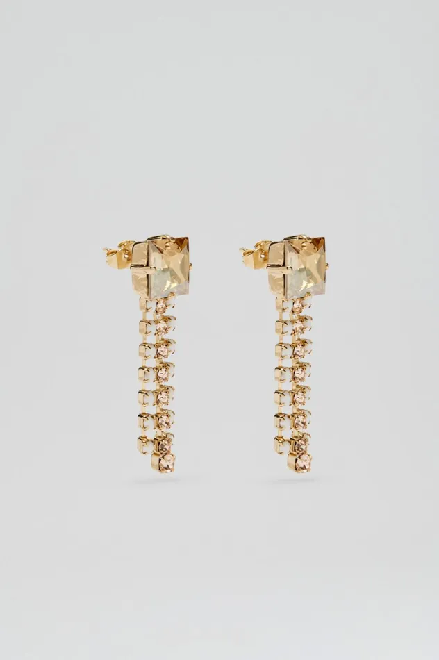 Women Scanlan Theodore Jewelry OPAL STRASS FRINGE EARRINGS Chalk Women Scanlan Theodore Jewelry OPAL STRASS FRINGE EARRINGS Chalk