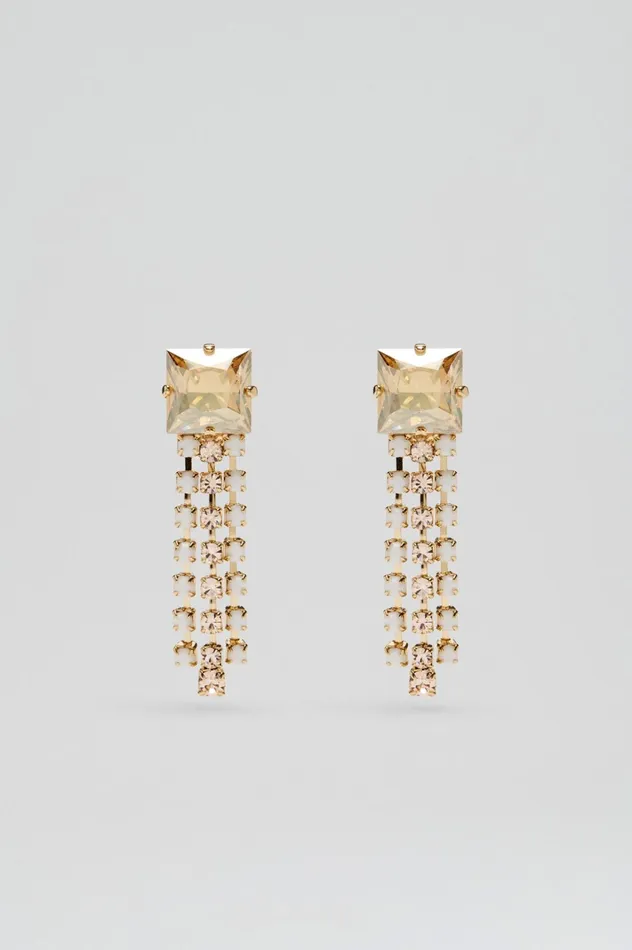 Women Scanlan Theodore Jewelry OPAL STRASS FRINGE EARRINGS Chalk Women Scanlan Theodore Jewelry OPAL STRASS FRINGE EARRINGS Chalk