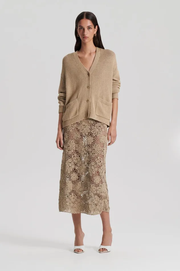 Women Scanlan Theodore Knitwear SILK COTTON V Pebble