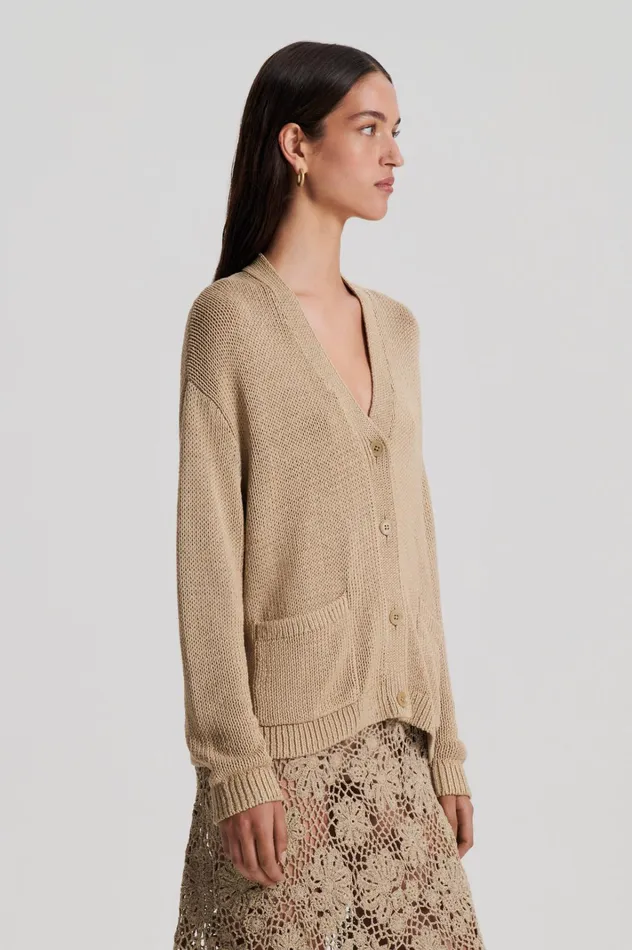 Women Scanlan Theodore Knitwear SILK COTTON V Pebble Women Scanlan Theodore Knitwear SILK COTTON V Pebble