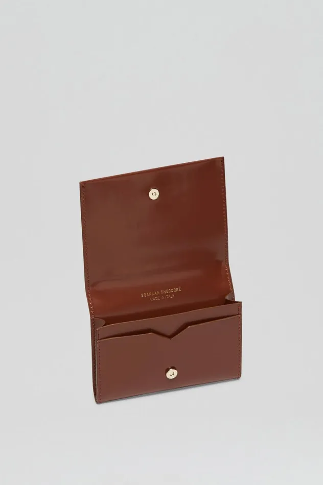 Women Scanlan Theodore Leather CARD HOLDER Cigar
